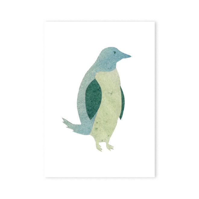 Illustration eines grünen Pinguins