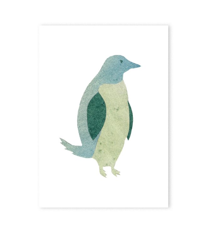 Illustration eines grünen Pinguins